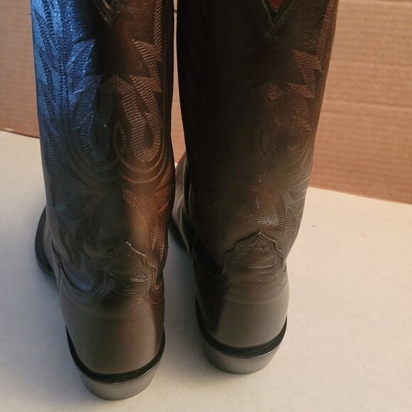 LUCCHESE Carson M1023 J4 Dark Brown Calf Skin Cowboy Western Boots Men's SZ 9.5D - Picture 7 of 15